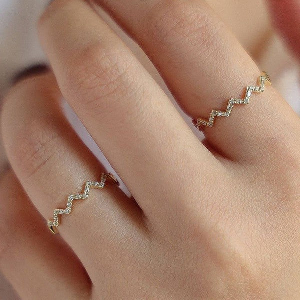 925 Sterling Silver Zircon Lace Ring